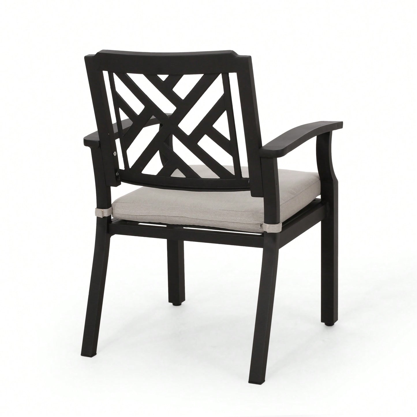 Set Of 2 Outdoor Dining Chairs With Antique Matte Black Finish