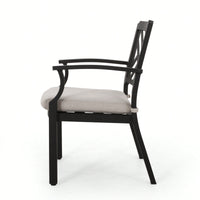 Set Of 2 Outdoor Dining Chairs With Antique Matte Black Finish