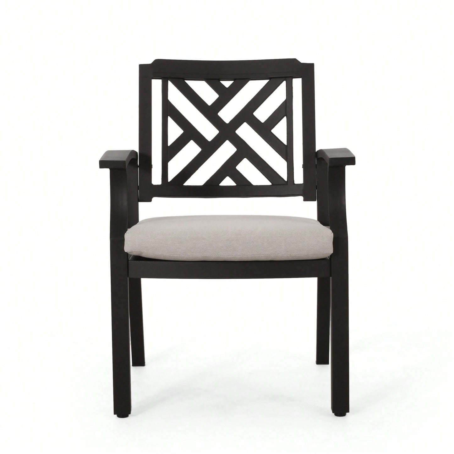 Set Of 2 Outdoor Dining Chairs With Antique Matte Black Finish