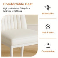 Elegant White Dining Chair Set Of 4 With High Back PU Seat And Durable Legs For Dining Room Kitchen And Living Room