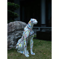 Large 31.5 Inch Modern Resin Leopard Sculpture For Home Decor Stunning Classical Leopard Statue Ideal For Shops And Halls