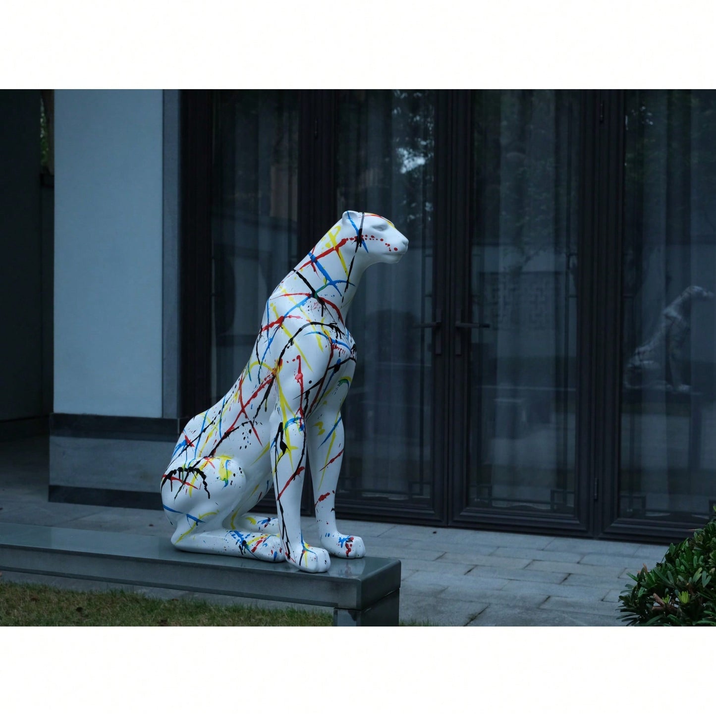 Large 31.5 Inch Modern Resin Leopard Sculpture For Home Decor Stunning Classical Leopard Statue Ideal For Shops And Halls