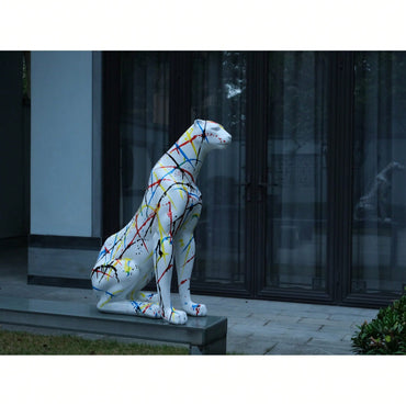 Large 31.5 Inch Modern Resin Leopard Sculpture For Home Decor Stunning Classical Leopard Statue Ideal For Shops And Halls