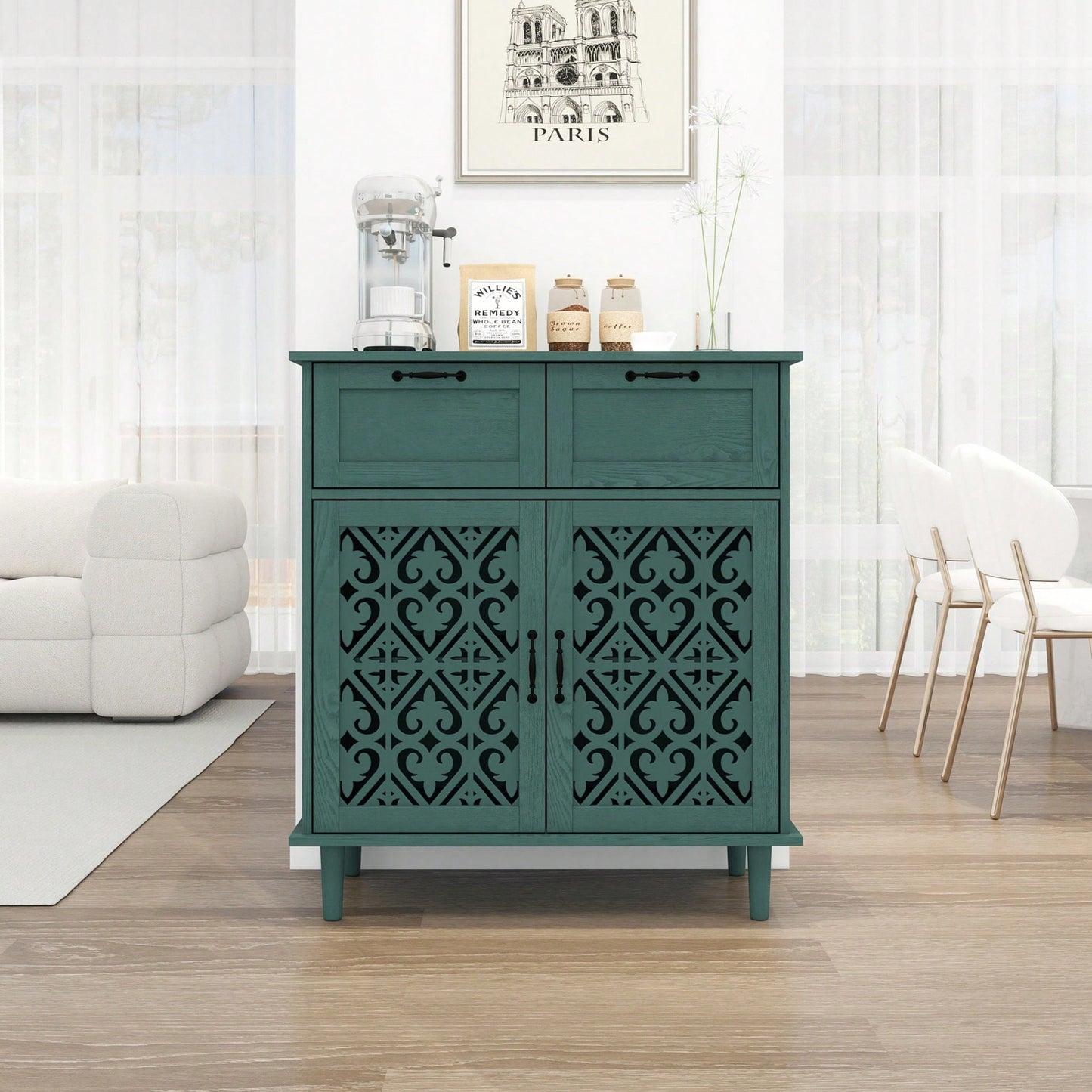 Stylish 2 Door 2 Drawer Cabinet For Bedroom Living Room And Study Storage Solutions