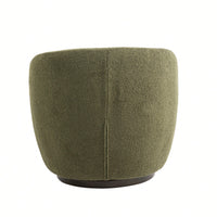 Modern Upholstered Swivel Barrel Armchair With Storage In Dark Green Teddy Fabric For Living Room Bedroom Office And Reading Spaces