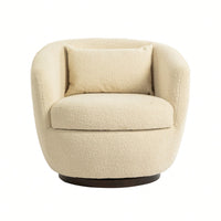 Modern Upholstered Swivel Barrel Armchair With Storage In Dark Green Teddy Fabric For Living Room Bedroom Office And Reading Spaces