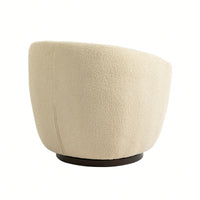 Modern Upholstered Swivel Barrel Armchair With Storage In Dark Green Teddy Fabric For Living Room Bedroom Office And Reading Spaces
