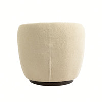 Modern Upholstered Swivel Barrel Armchair With Storage In Dark Green Teddy Fabric For Living Room Bedroom Office And Reading Spaces