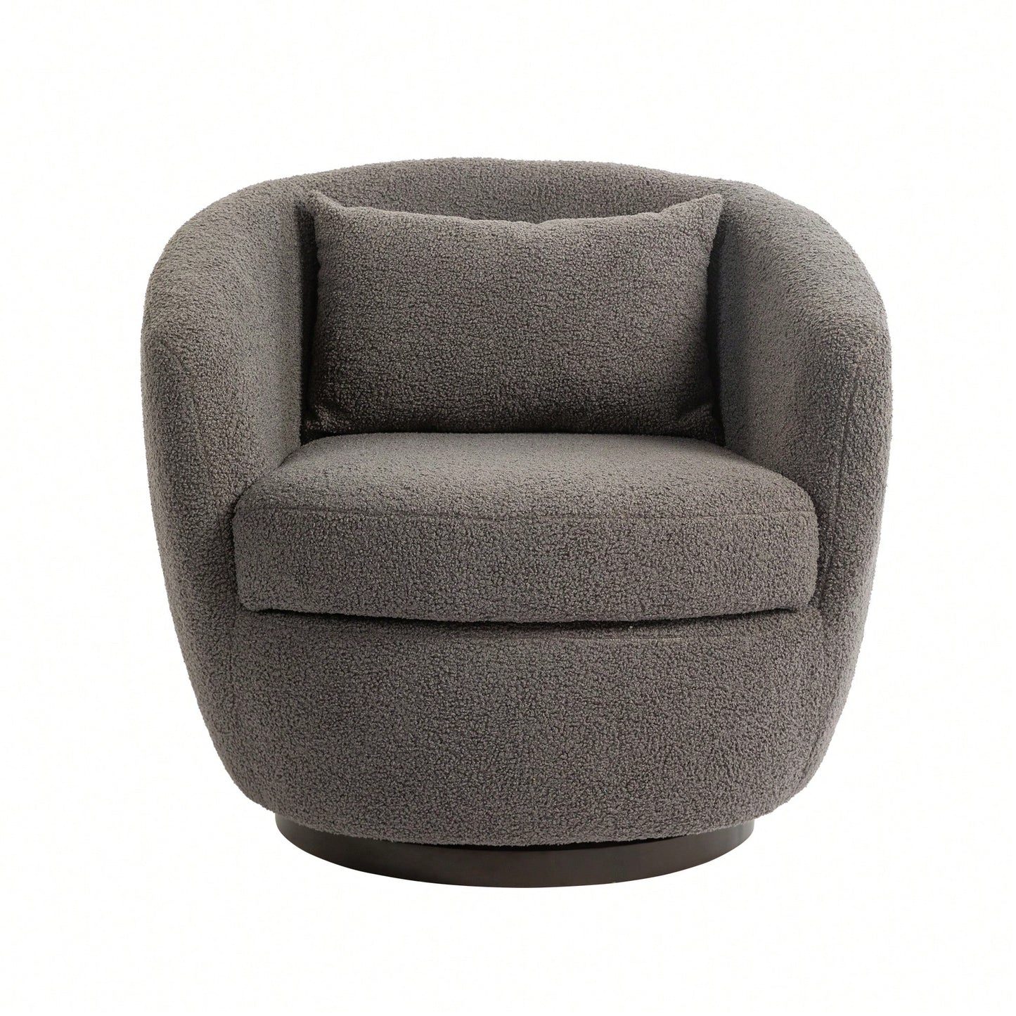 Modern Upholstered Swivel Barrel Armchair With Storage In Dark Green Teddy Fabric For Living Room Bedroom Office And Reading Spaces