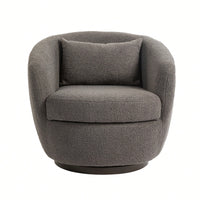 Modern Upholstered Swivel Barrel Armchair With Storage In Dark Green Teddy Fabric For Living Room Bedroom Office And Reading Spaces