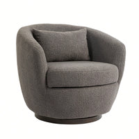 Modern Upholstered Swivel Barrel Armchair With Storage In Dark Green Teddy Fabric For Living Room Bedroom Office And Reading Spaces