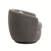 Modern Upholstered Swivel Barrel Armchair With Storage In Dark Green Teddy Fabric For Living Room Bedroom Office And Reading Spaces