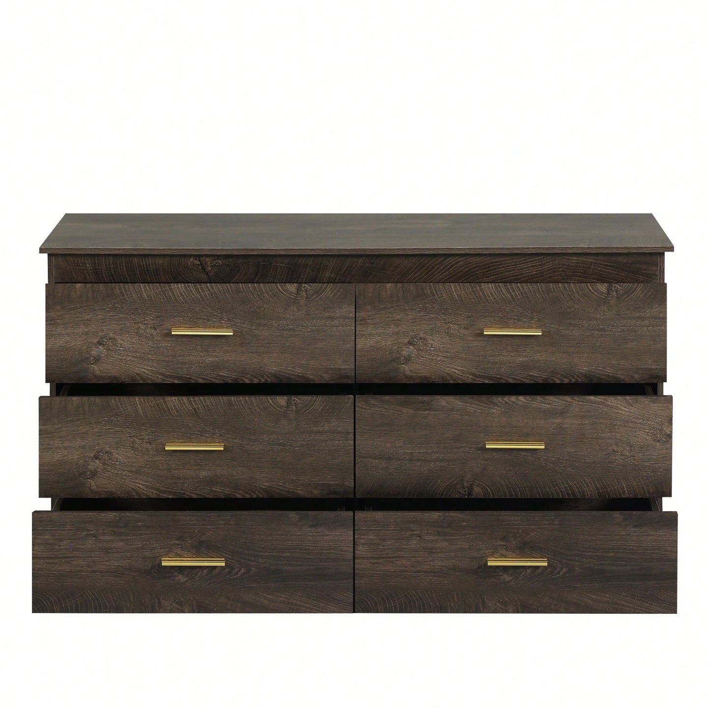 Wood Grain Buffet Sideboard Storage Cabinet With Gold Metal Handles For Dining Room Living Room Kitchen Hallway Grey