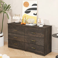 Wood Grain Buffet Sideboard Storage Cabinet With Gold Metal Handles For Dining Room Living Room Kitchen Hallway Grey