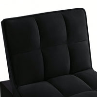 4 In 1 Multi-Function Sofa Bed With Storage Pockets Adjustable Backrest And Pillows Convertible Chaise Lounge In Black