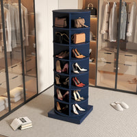 360 Degree Rotating 7-Tier Shoe Storage Cabinet Space-Saving Organizer For Home Entryway