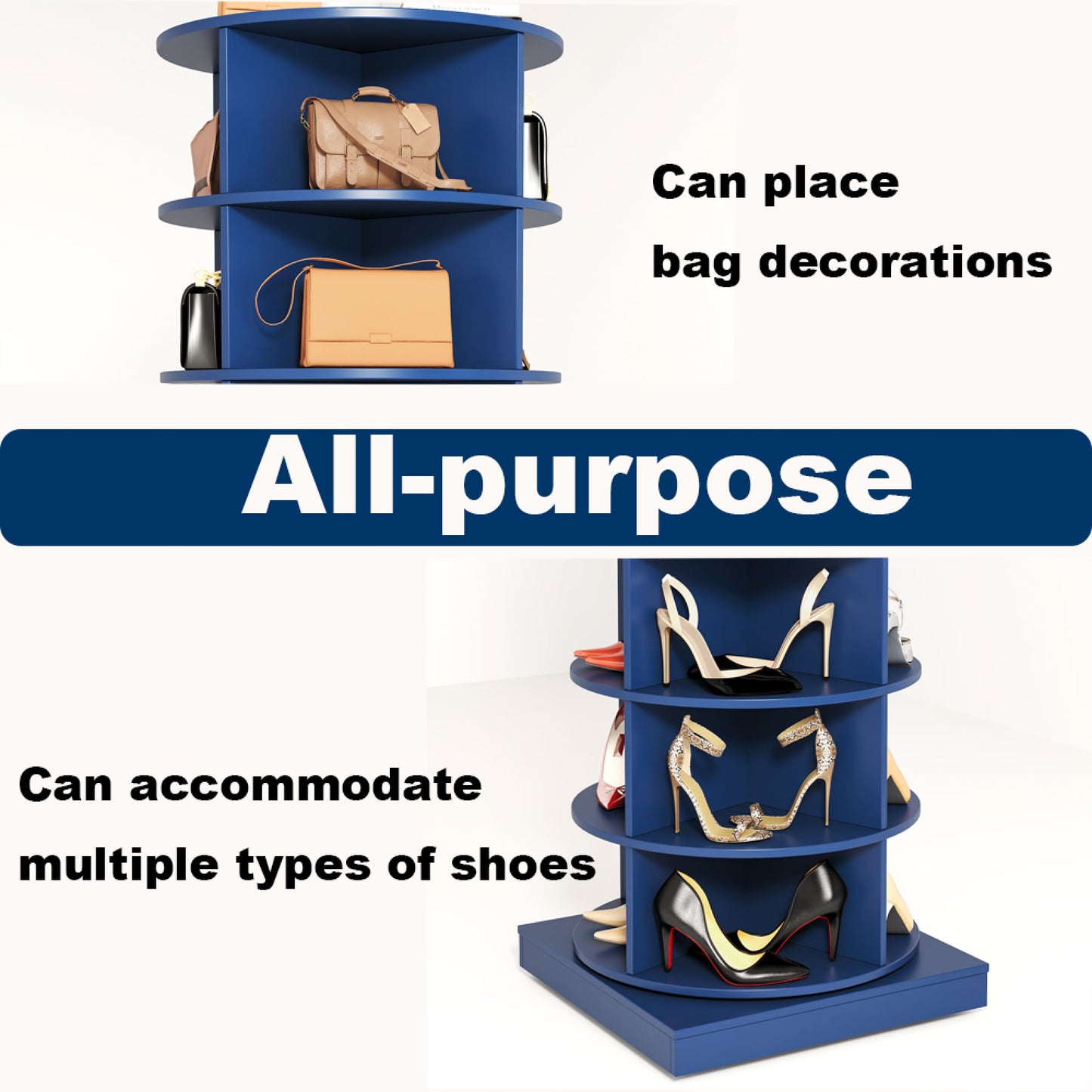 360 Degree Rotating 7-Tier Shoe Storage Cabinet Space-Saving Organizer For Home Entryway