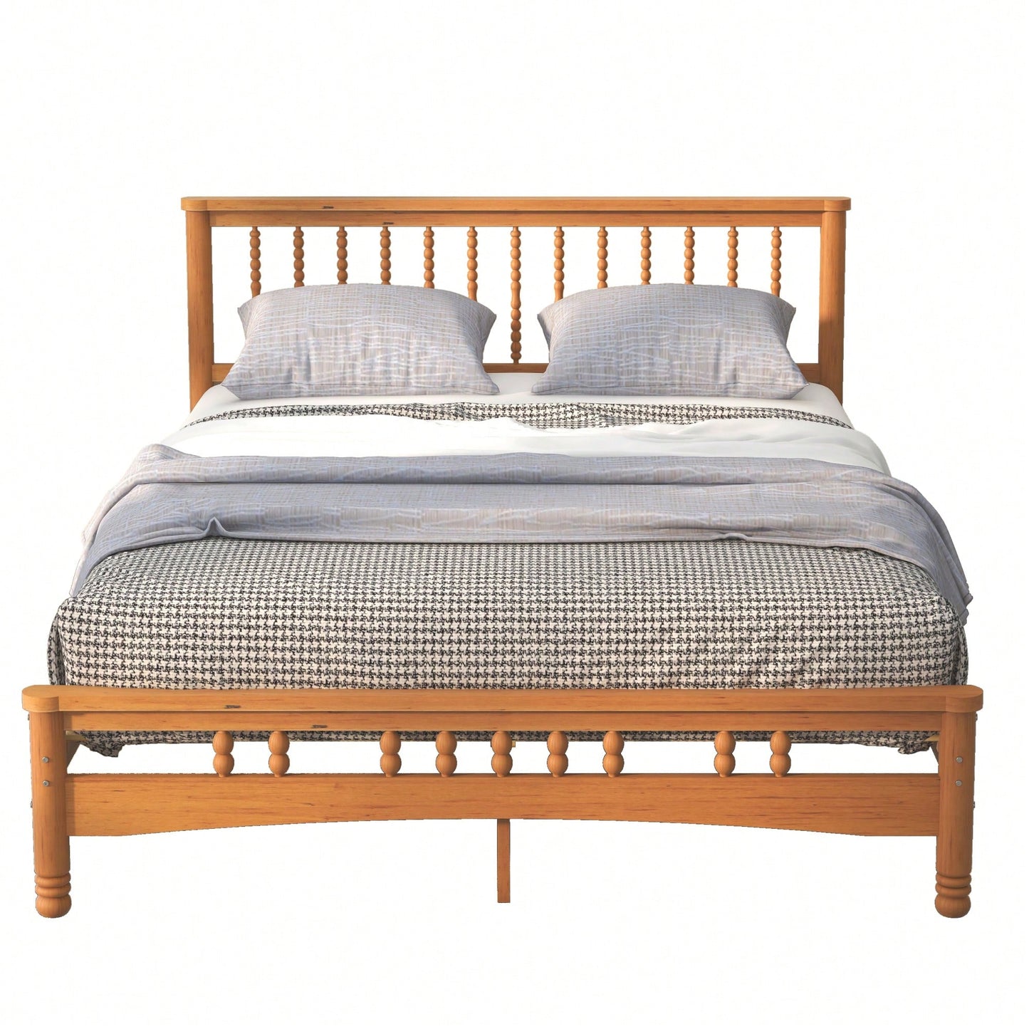 Elegant Wooden Queen Platform Bed Frame With Headboard Easy Assembly No Box Spring Needed