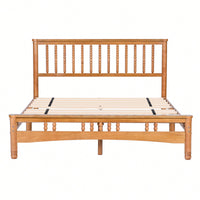 Elegant Wooden Queen Platform Bed Frame With Headboard Easy Assembly No Box Spring Needed