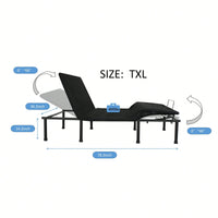Motorized Adjustable Bed Base With Three Fold Design For Head And Foot Incline Easy Assembly