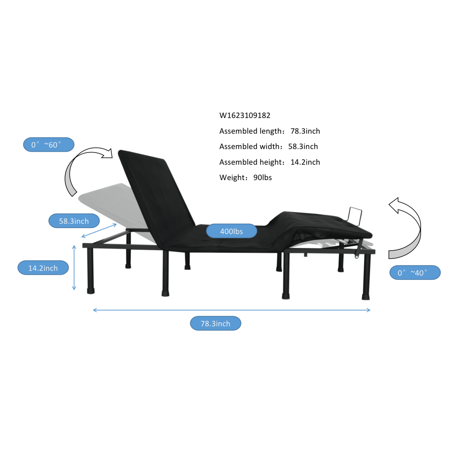 Motorized Adjustable Bed Base With Head And Foot Incline For Ultimate Comfort And Easy Assembly