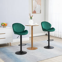 Adjustable Bar Stools Set Of 2 With Back And Footrest For Kitchen And Pub Counter Height Black