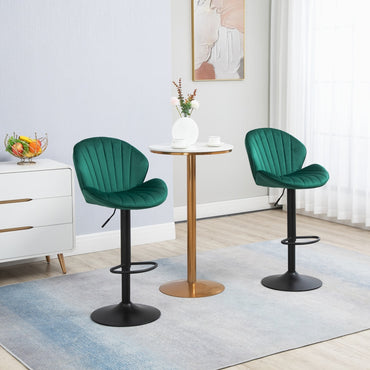 Adjustable Bar Stools Set Of 2 With Back And Footrest For Kitchen And Pub Counter Height Black