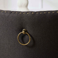 Set Of 2 Modern High-End Tufted Linen Dining Chairs With Wood Legs And Nailhead Trim -Black Fabric And Legs