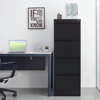 4 Drawer Vertical Metal File Cabinet With Lock For Home Office Storage A4 Letter Legal Files