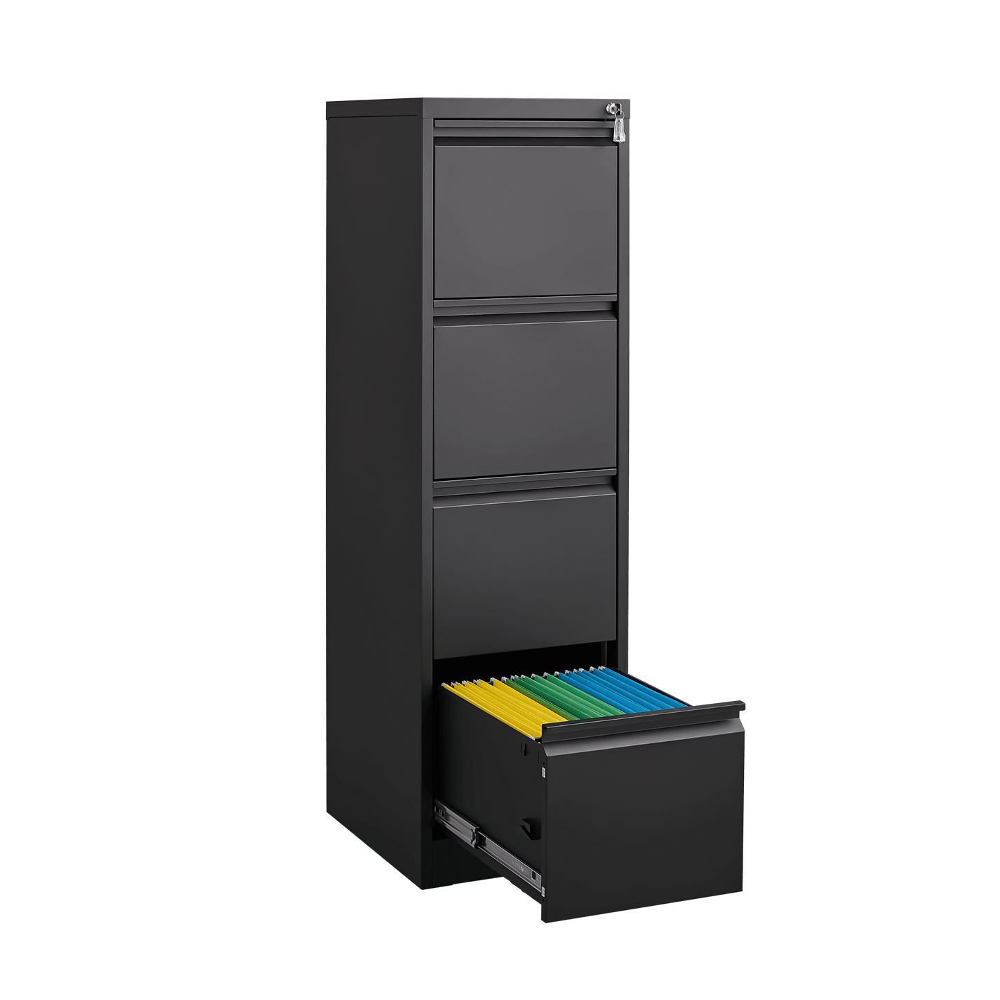 4 Drawer Vertical Metal File Cabinet With Lock For Home Office Storage A4 Letter Legal Files