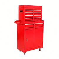 5-Drawer Rolling Tool Chest With Lockable Wheels, Sliding Drawers, Detachable Top, And Adjustable Shelf For Garage And Workshop Storage