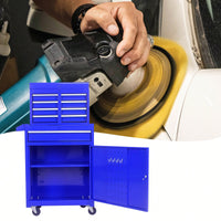 5-Drawer Rolling Tool Chest With Lockable Wheels, Sliding Drawers, Detachable Top, And Adjustable Shelf For Garage And Workshop Storage