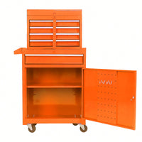 5-Drawer Rolling Tool Chest With Lockable Wheels, Sliding Drawers, Detachable Top, And Adjustable Shelf For Garage And Workshop Storage