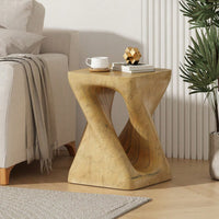 Stylish Black Twist Shape Side Table With Wood-Like Texture For Modern Living Spaces