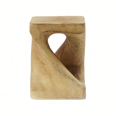 Stylish Black Twist Shape Side Table With Wood-Like Texture For Modern Living Spaces