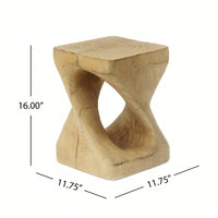 Stylish Black Twist Shape Side Table With Wood-Like Texture For Modern Living Spaces