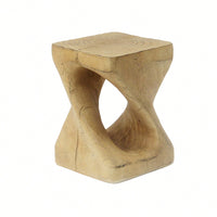 Stylish Black Twist Shape Side Table With Wood-Like Texture For Modern Living Spaces