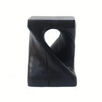 Stylish Black Twist Shape Side Table With Wood-Like Texture For Modern Living Spaces