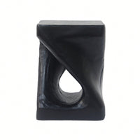 Stylish Black Twist Shape Side Table With Wood-Like Texture For Modern Living Spaces