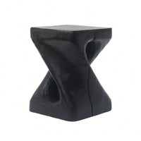 Stylish Black Twist Shape Side Table With Wood-Like Texture For Modern Living Spaces