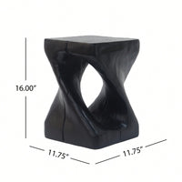 Stylish Black Twist Shape Side Table With Wood-Like Texture For Modern Living Spaces