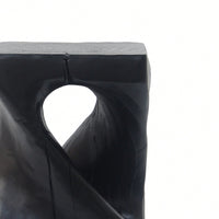 Stylish Black Twist Shape Side Table With Wood-Like Texture For Modern Living Spaces