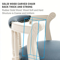 26 Inch White Leather Wooden Bar Stool For Kitchen And Dining Use