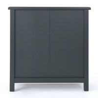 Double Door Cabinet With Mirror Finish For Stylish Storage Solutions Charcoal Grey