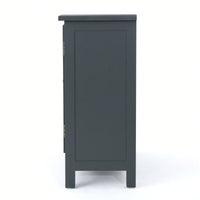 Double Door Cabinet With Mirror Finish For Stylish Storage Solutions Charcoal Grey