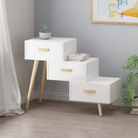 Elegant 3 Drawer Staircase Storage Cabinet For Organized Living Spaces