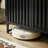 Modern Slatted Grille Cabinet With Striped Door High-Quality MDF And Sturdy Metal Legs