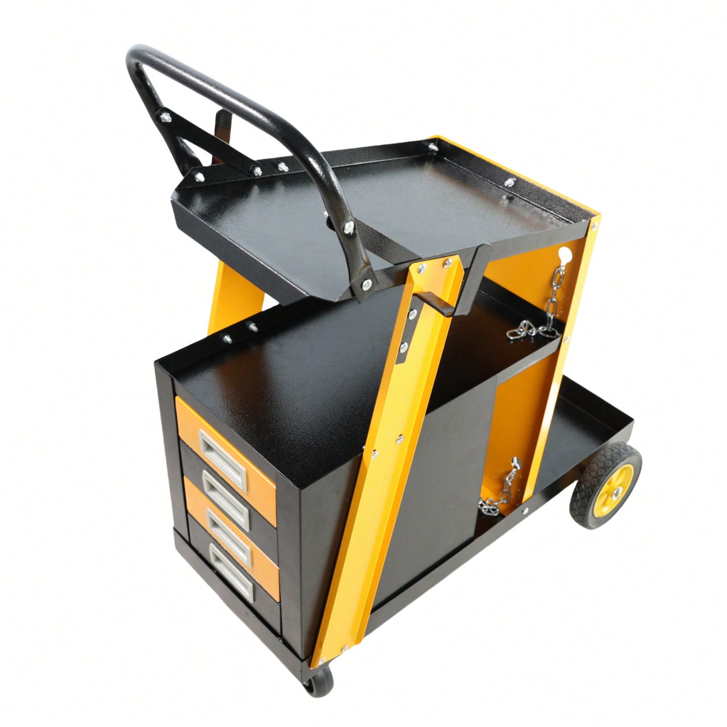 Multi-Function Welder Trolley With Storage Tank And 4-Drawer Chest For MIG TIG ARC Plasma Cutters, 280 LBS Capacity