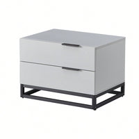 22 Inch Grey White Nightstand With 2 Drawers Small Dresser Wood Storage Cabinet For Bedroom Hallway Entryway Sofa Side Table