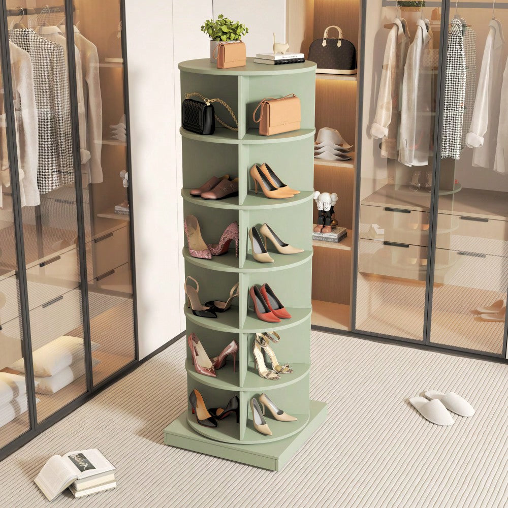 360 Degree Rotating Shoe Cabinet With 6 Layers For Space-Saving Storage And Organization